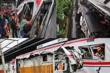 ইন্দোনেশিয়ায় ট্রেনের মুখোমুখি সংঘর্ষে  নিহত ৪ আহত ৩৮